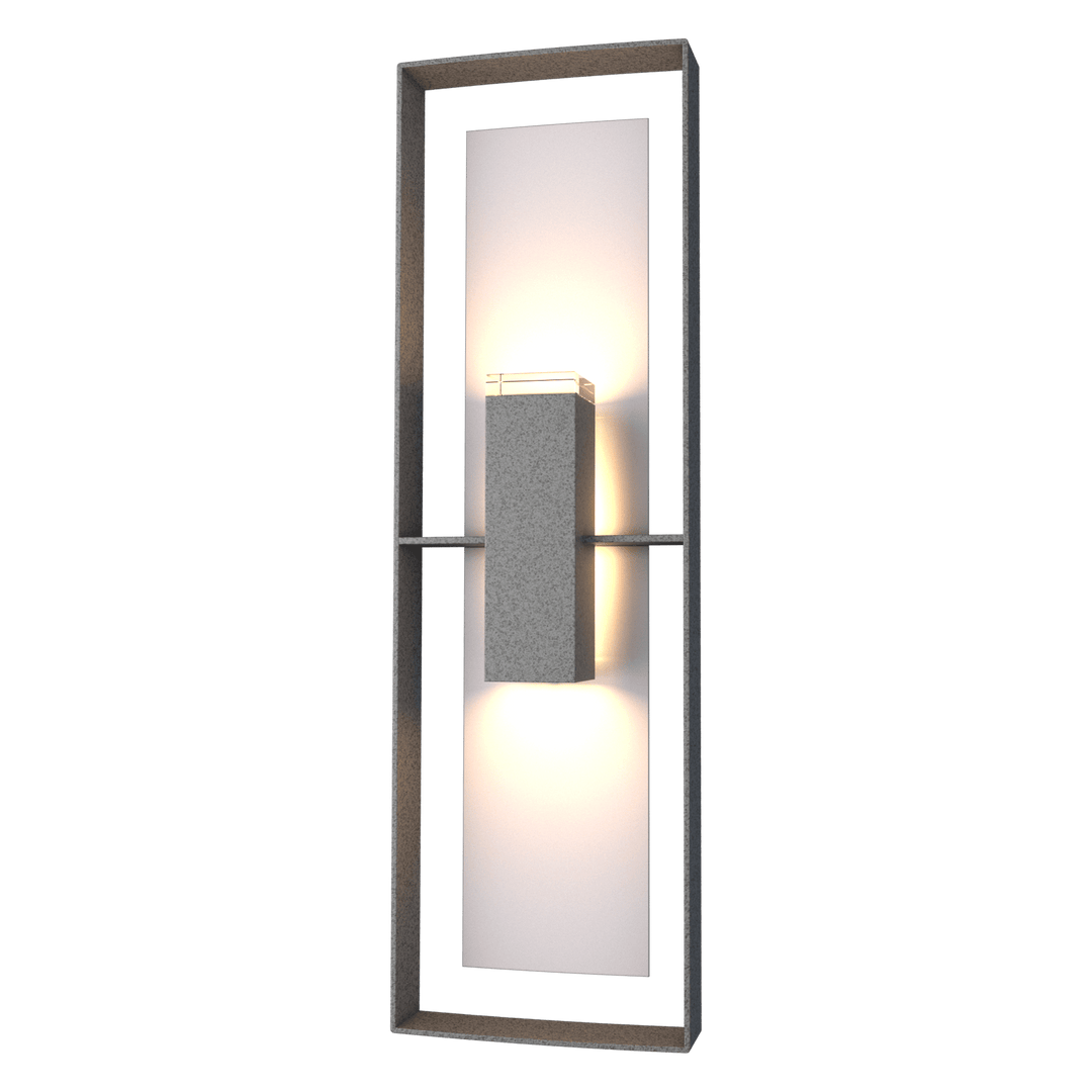 Hubbardton Forge Shadow Box Tall Outdoor Sconce Outdoor Wall Lights Hubbardton Forge Coastal Natural Iron Clear Glass (ZM) Coastal Burnished Steel