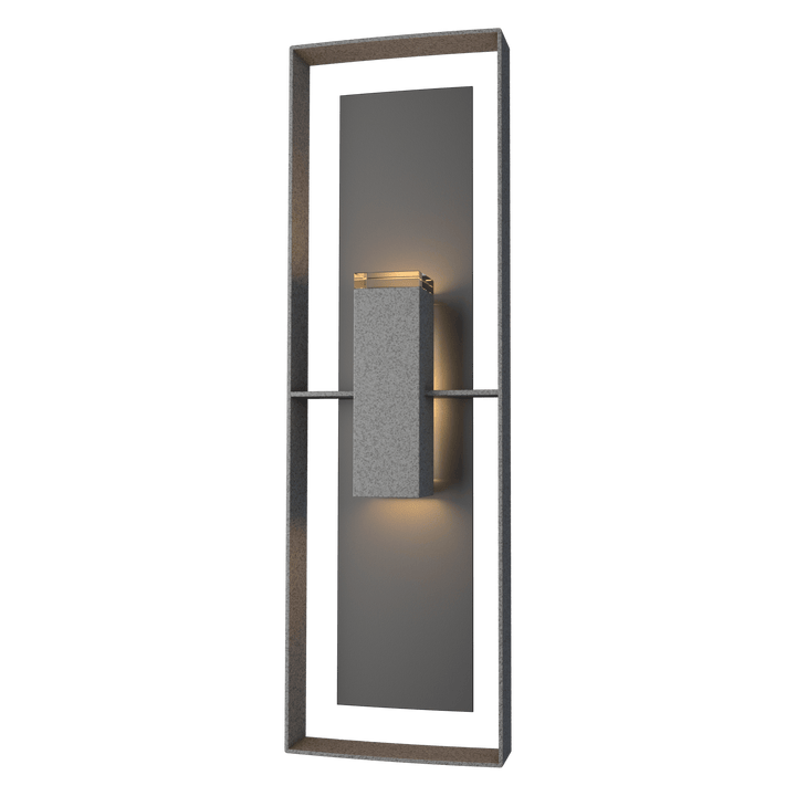 Hubbardton Forge Shadow Box Tall Outdoor Sconce Outdoor Wall Lights Hubbardton Forge Coastal Natural Iron Clear Glass (ZM) Coastal Black