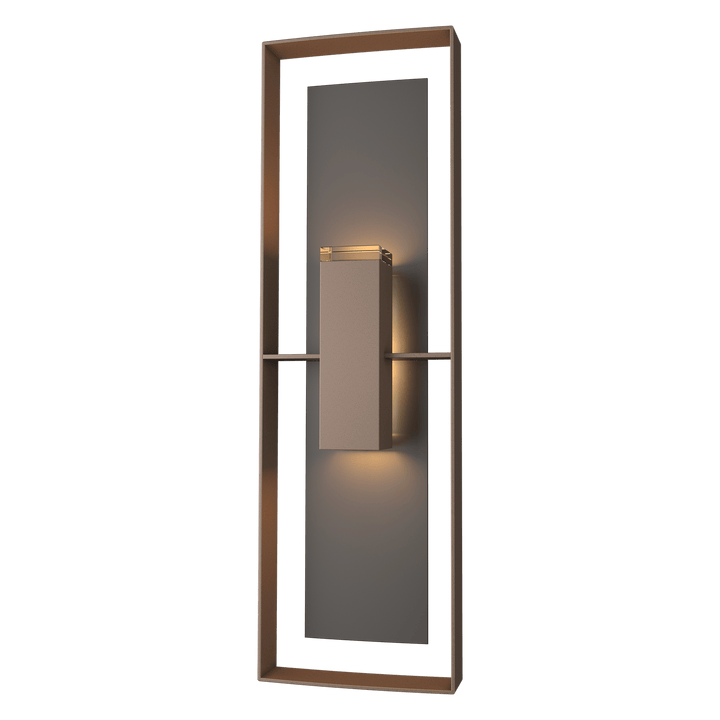 Hubbardton Forge Shadow Box Tall Outdoor Sconce Outdoor Wall Lights Hubbardton Forge Coastal Bronze Clear Glass (ZM) Coastal Oil Rubbed Bronze