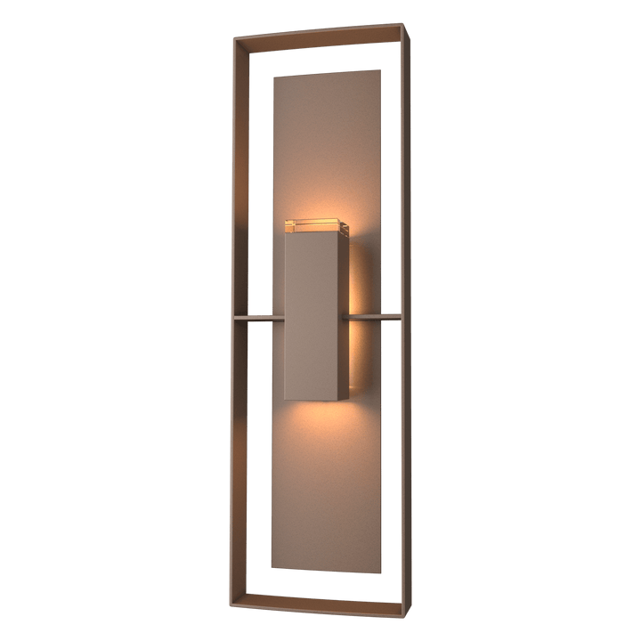 Hubbardton Forge Shadow Box Tall Outdoor Sconce Outdoor Wall Lights Hubbardton Forge Coastal Bronze Clear Glass (ZM) Coastal Bronze