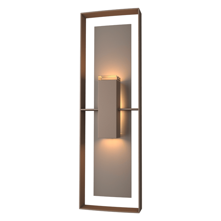 Hubbardton Forge Shadow Box Tall Outdoor Sconce Outdoor Wall Lights Hubbardton Forge Coastal Bronze Clear Glass (ZM) Coastal Dark Smoke