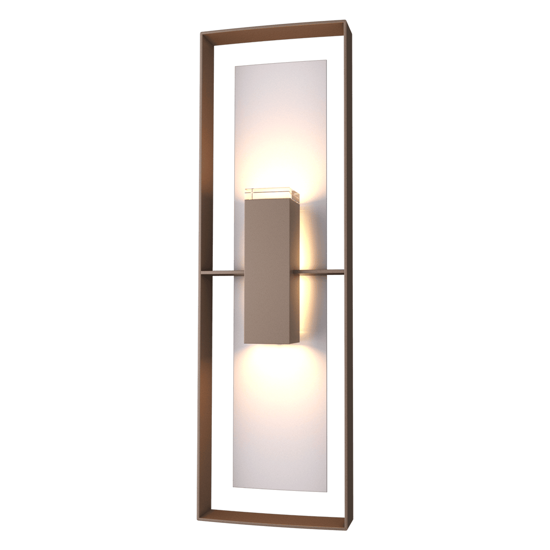 Hubbardton Forge Shadow Box Tall Outdoor Sconce Outdoor Wall Lights Hubbardton Forge Coastal Bronze Clear Glass (ZM) Coastal Burnished Steel