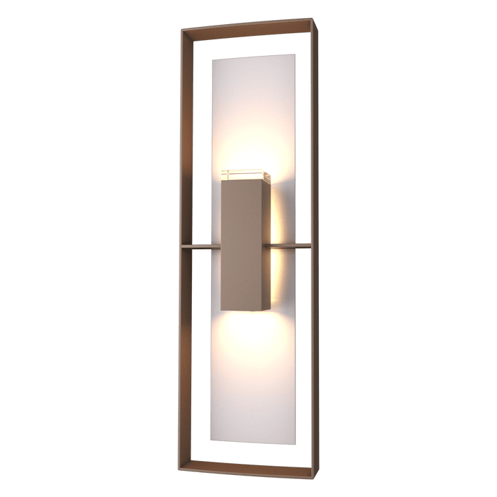 Hubbardton Forge Shadow Box Tall Outdoor Sconce Outdoor Wall Lights Hubbardton Forge Coastal Bronze Clear Glass (ZM) Coastal Burnished Steel