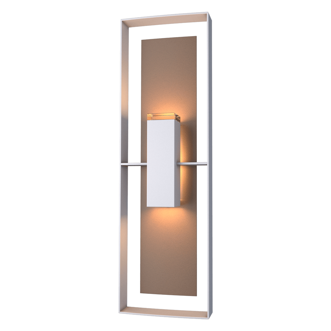 Hubbardton Forge Shadow Box Tall Outdoor Sconce Outdoor Wall Lights Hubbardton Forge Coastal Burnished Steel Clear Glass (ZM) Coastal Bronze