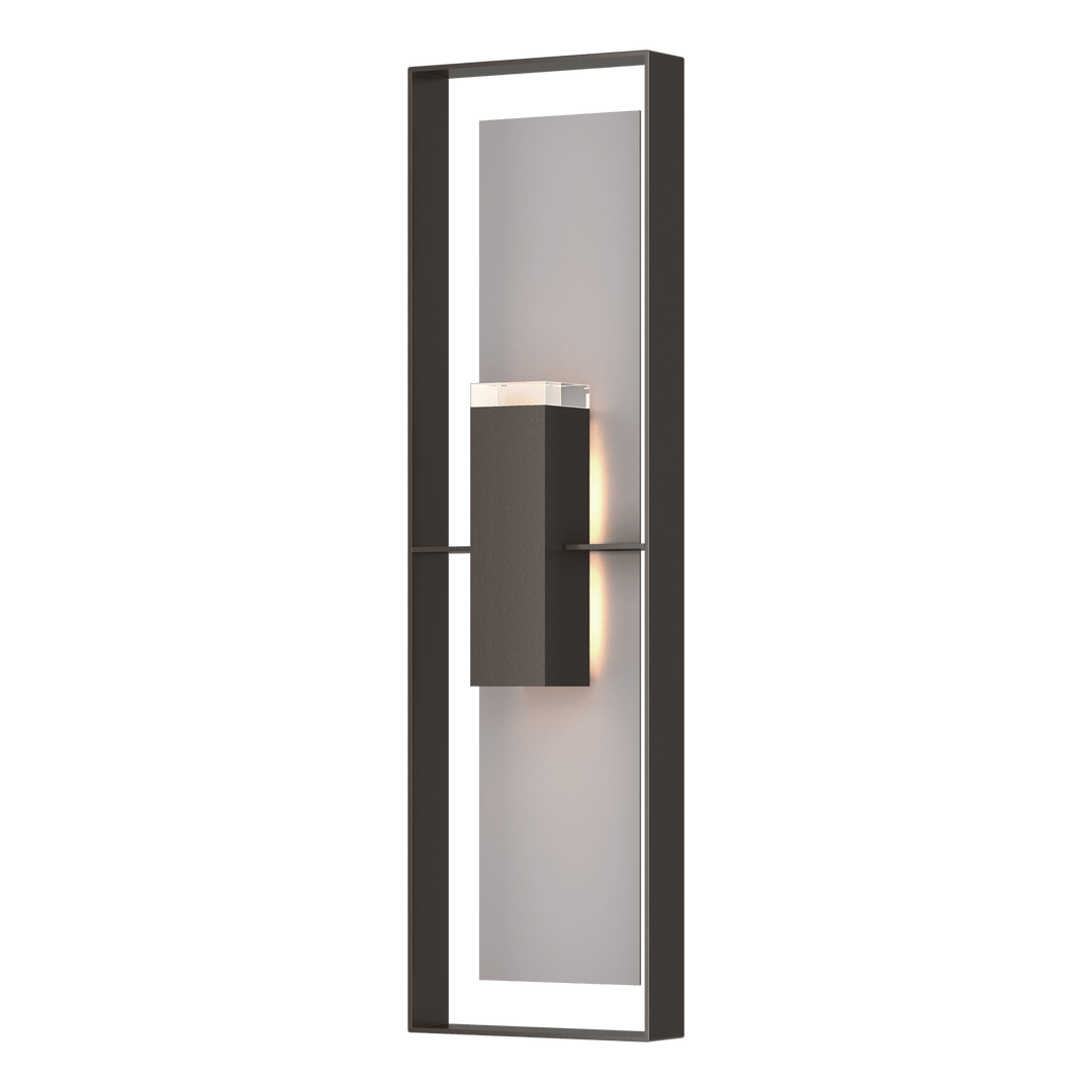 Hubbardton Forge Shadow Box Extra Tall Sconce Outdoor Wall Lights Hubbardton Forge Coastal Oil Rubbed Bronze Clear Glass (ZM) Coastal Burnished Steel