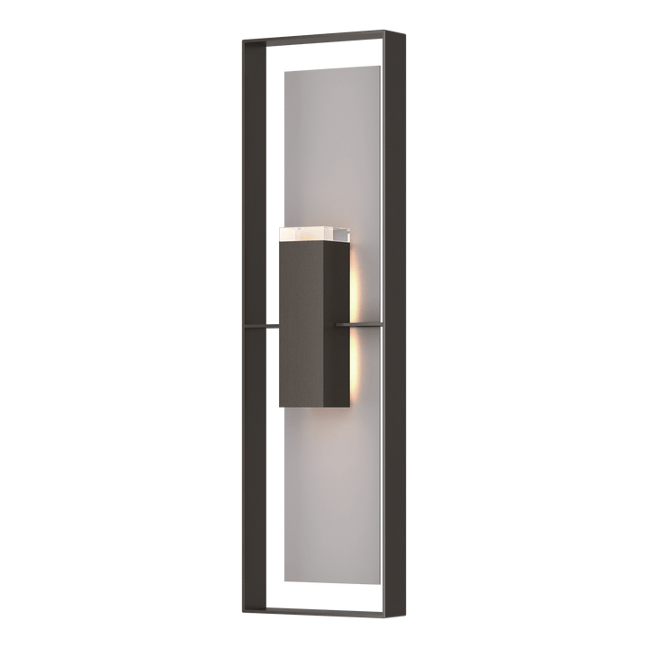 Hubbardton Forge Shadow Box Extra Tall Sconce Outdoor Wall Lights Hubbardton Forge Coastal Oil Rubbed Bronze Clear Glass (ZM) Coastal Burnished Steel