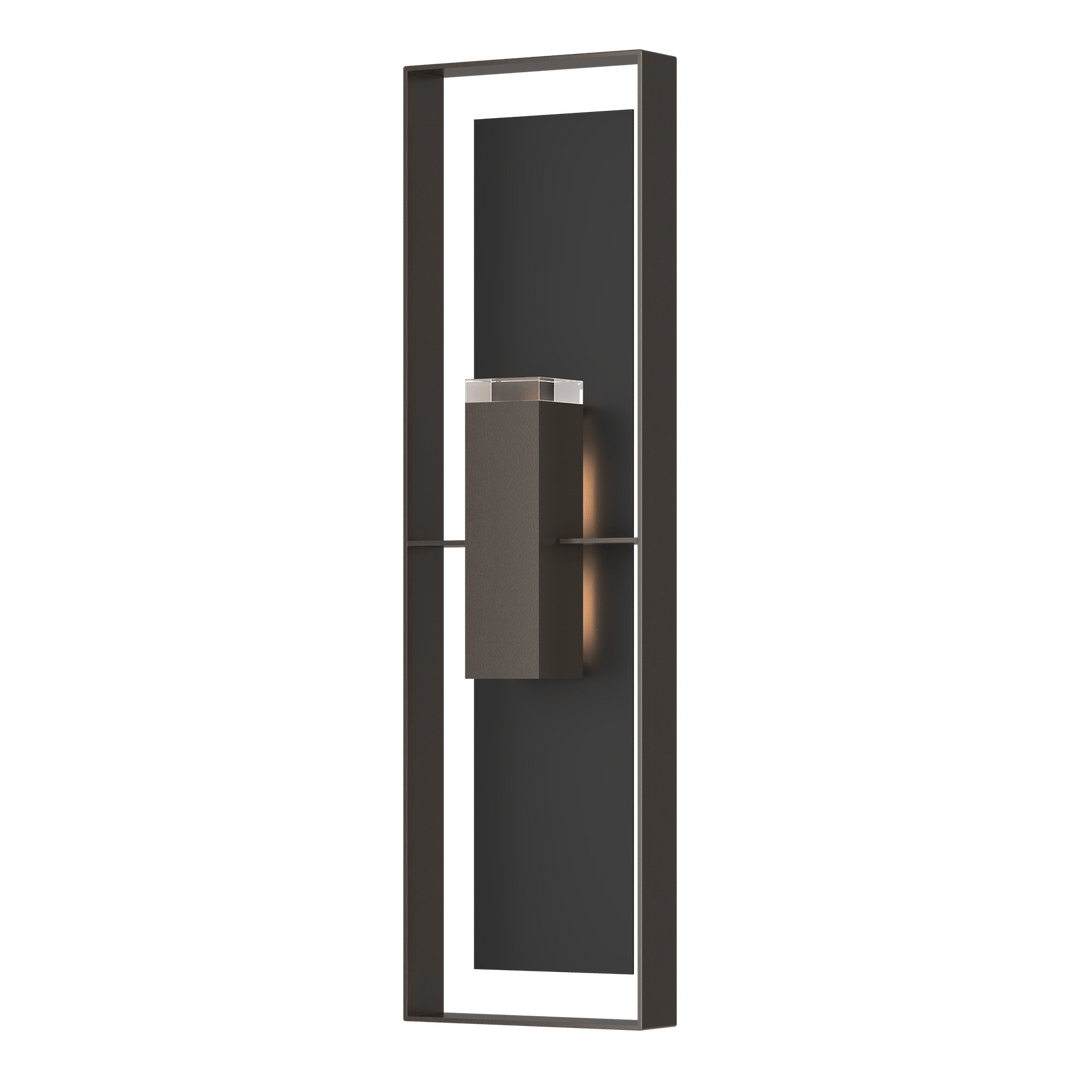 Hubbardton Forge Shadow Box Extra Tall Sconce Outdoor Wall Lights Hubbardton Forge Coastal Oil Rubbed Bronze Clear Glass (ZM) Coastal Black