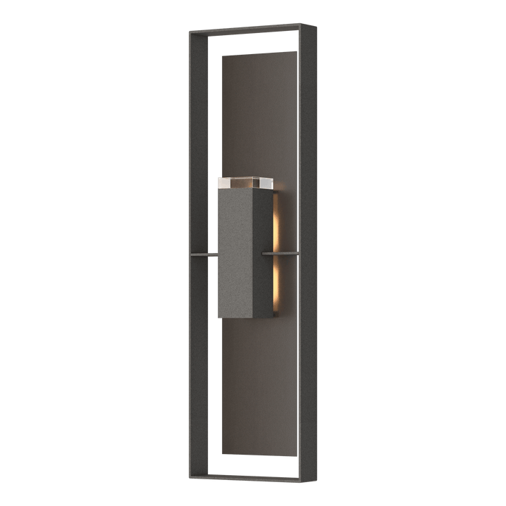 Hubbardton Forge Shadow Box Extra Tall Sconce Outdoor Wall Lights Hubbardton Forge Coastal Natural Iron Clear Glass (ZM) Coastal Oil Rubbed Bronze