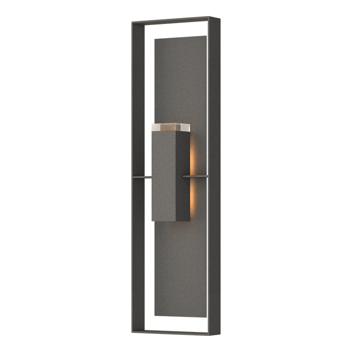 Hubbardton Forge Shadow Box Extra Tall Sconce Outdoor Wall Lights Hubbardton Forge Coastal Natural Iron Clear Glass (ZM) Coastal Natural Iron