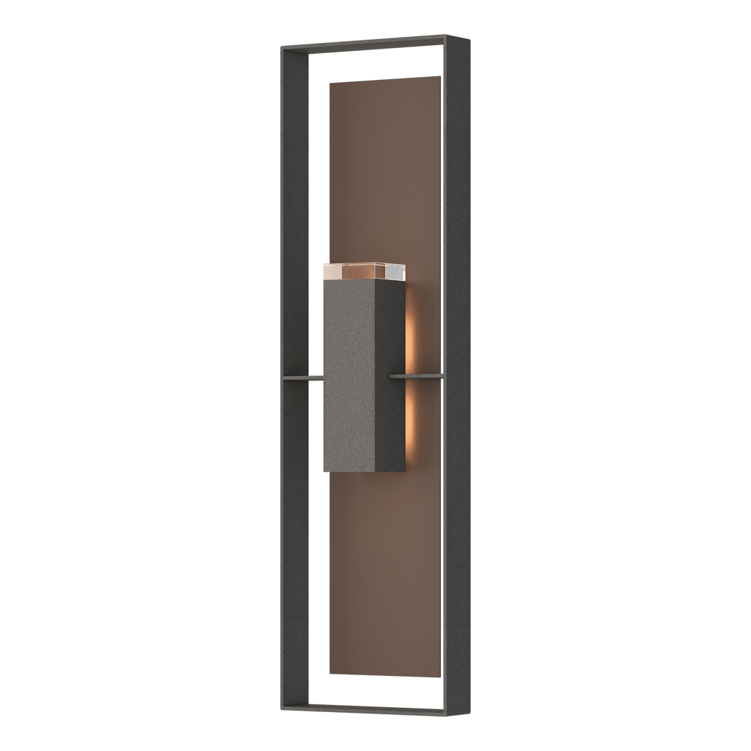 Hubbardton Forge Shadow Box Extra Tall Sconce Outdoor Wall Lights Hubbardton Forge Coastal Natural Iron Clear Glass (ZM) Coastal Bronze