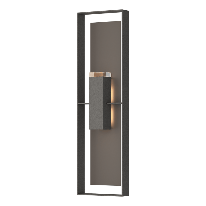 Hubbardton Forge Shadow Box Extra Tall Sconce Outdoor Wall Lights Hubbardton Forge Coastal Natural Iron Clear Glass (ZM) Coastal Dark Smoke