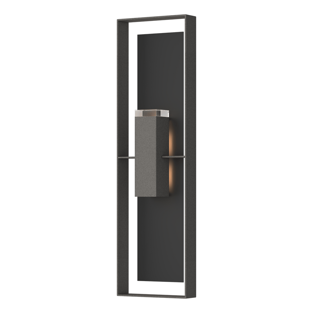 Hubbardton Forge Shadow Box Extra Tall Sconce Outdoor Wall Lights Hubbardton Forge Coastal Natural Iron Clear Glass (ZM) Coastal Black