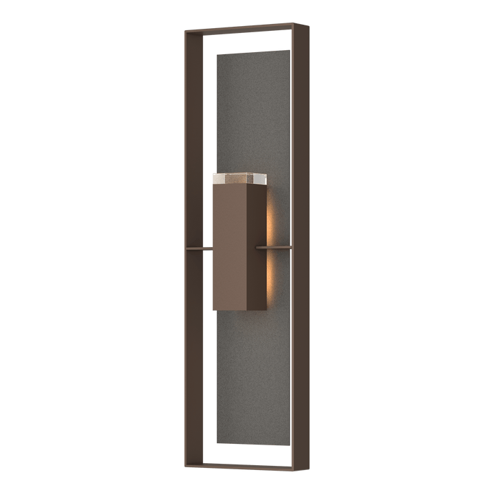 Hubbardton Forge Shadow Box Extra Tall Sconce Outdoor Wall Lights Hubbardton Forge Coastal Bronze Clear Glass (ZM) Coastal Natural Iron