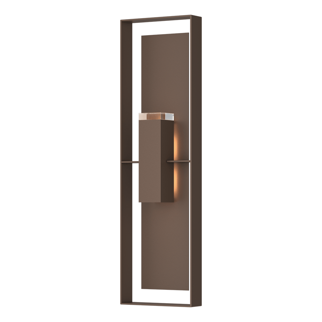 Hubbardton Forge Shadow Box Extra Tall Sconce Outdoor Wall Lights Hubbardton Forge Coastal Bronze Clear Glass (ZM) Coastal Bronze