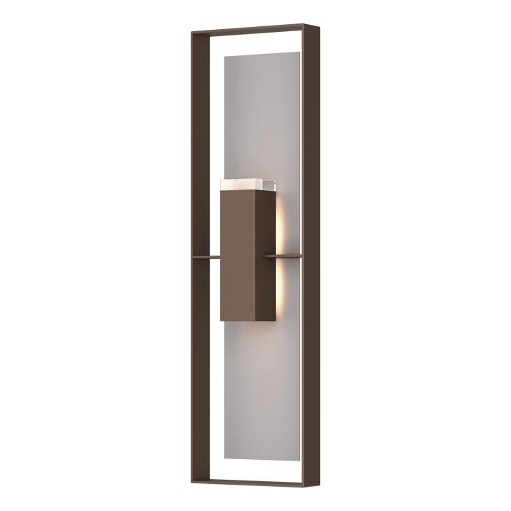 Hubbardton Forge Shadow Box Extra Tall Sconce Outdoor Wall Lights Hubbardton Forge Coastal Bronze Clear Glass (ZM) Coastal Burnished Steel