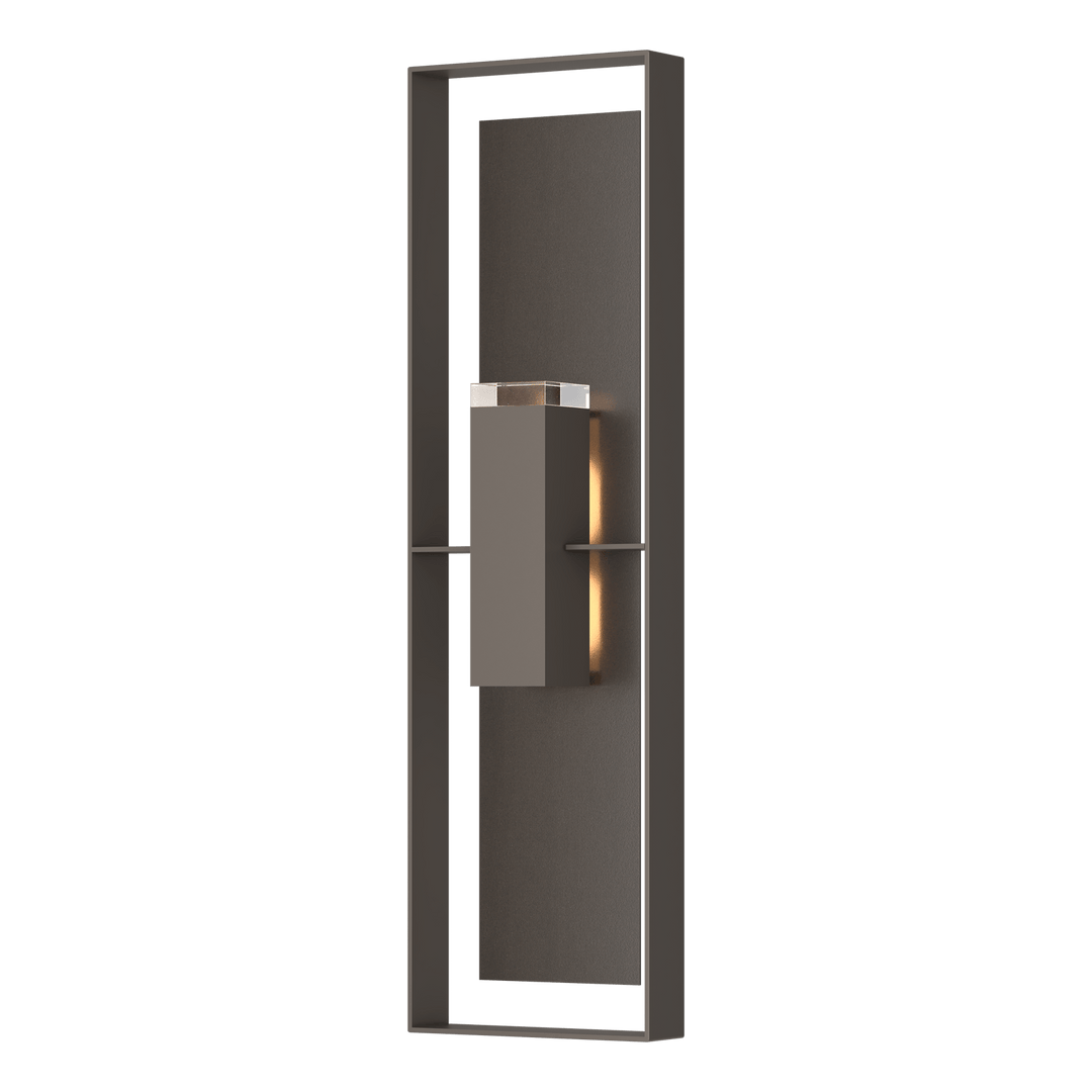 Hubbardton Forge Shadow Box Extra Tall Sconce Outdoor Wall Lights Hubbardton Forge Coastal Dark Smoke Clear Glass (ZM) Coastal Oil Rubbed Bronze