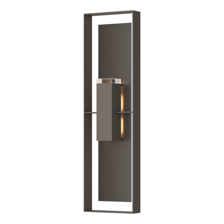 Hubbardton Forge Shadow Box Extra Tall Sconce Outdoor Wall Lights Hubbardton Forge Coastal Dark Smoke Clear Glass (ZM) Coastal Oil Rubbed Bronze