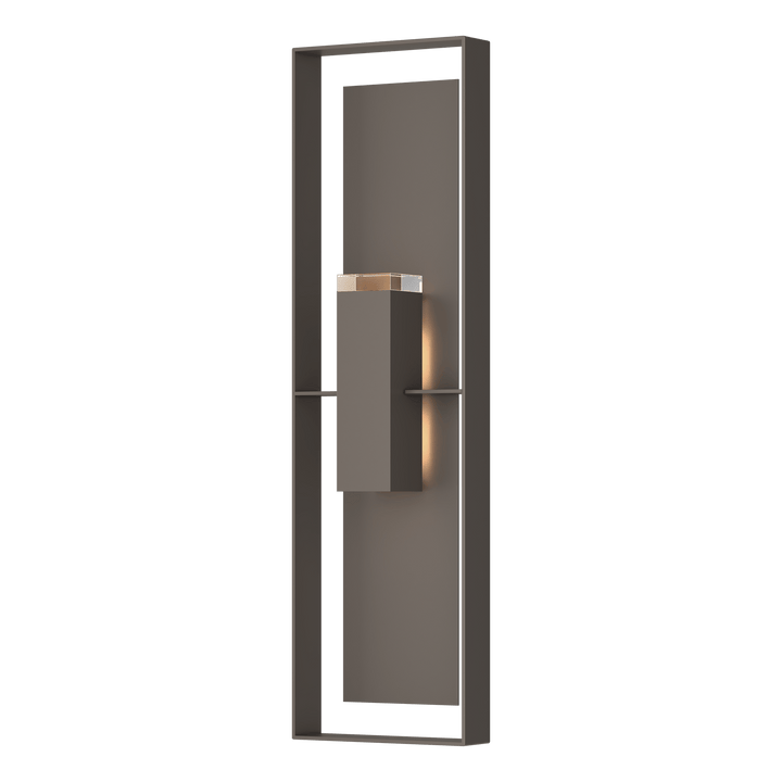 Hubbardton Forge Shadow Box Extra Tall Sconce Outdoor Wall Lights Hubbardton Forge Coastal Dark Smoke Clear Glass (ZM) Coastal Dark Smoke