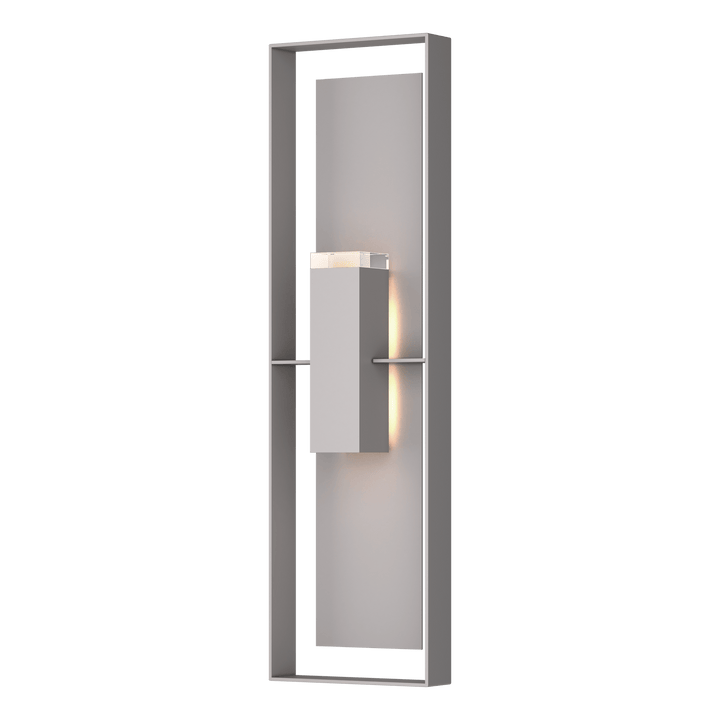 Hubbardton Forge Shadow Box Extra Tall Sconce Outdoor Wall Lights Hubbardton Forge Coastal Burnished Steel Clear Glass (ZM) Coastal Burnished Steel