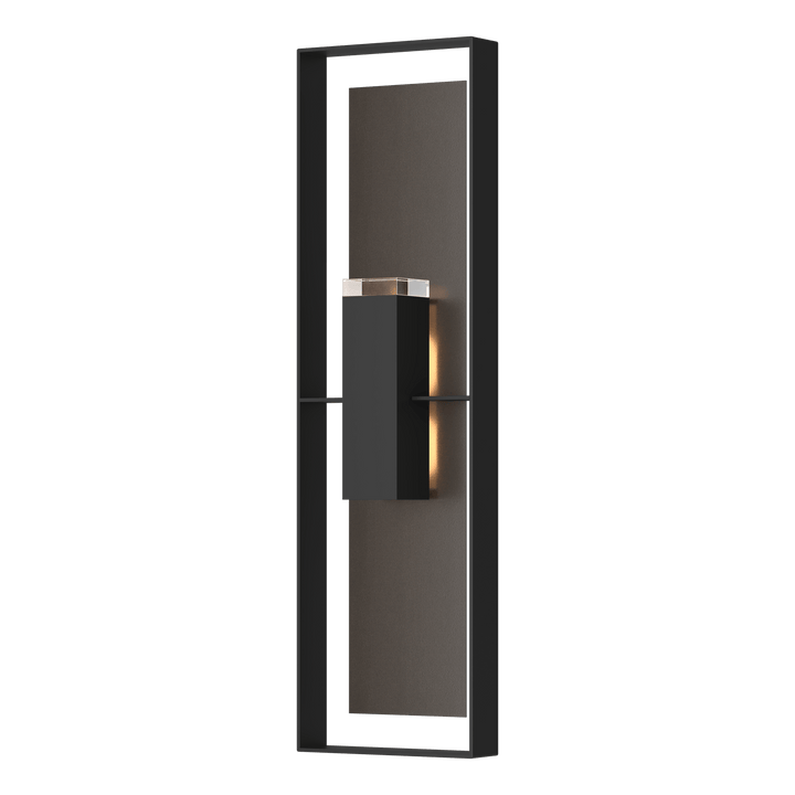 Hubbardton Forge Shadow Box Extra Tall Sconce Outdoor Wall Lights Hubbardton Forge Coastal Black Clear Glass (ZM) Coastal Oil Rubbed Bronze