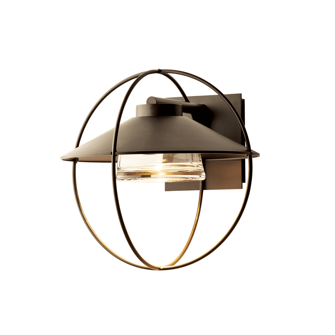 Hubbardton Forge Halo Small Outdoor Sconce Outdoor Wall Lights Hubbardton Forge Coastal Dark Smoke