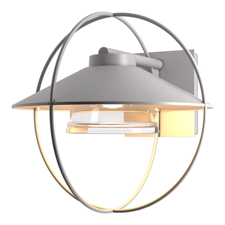 Hubbardton Forge Halo Small Outdoor Sconce Outdoor Wall Lights Hubbardton Forge Coastal Burnished Steel