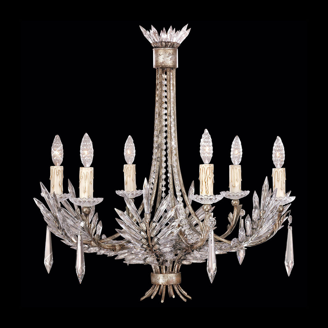 Fine Art Handcrafted Lighting Winter Palace 26"W Round Chandelier in Mottled Silver (302740ST)