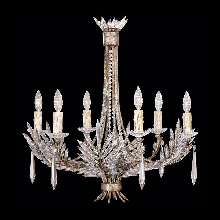Fine Art Handcrafted Lighting Winter Palace 26"W Round Chandelier in Mottled Silver (302740ST)