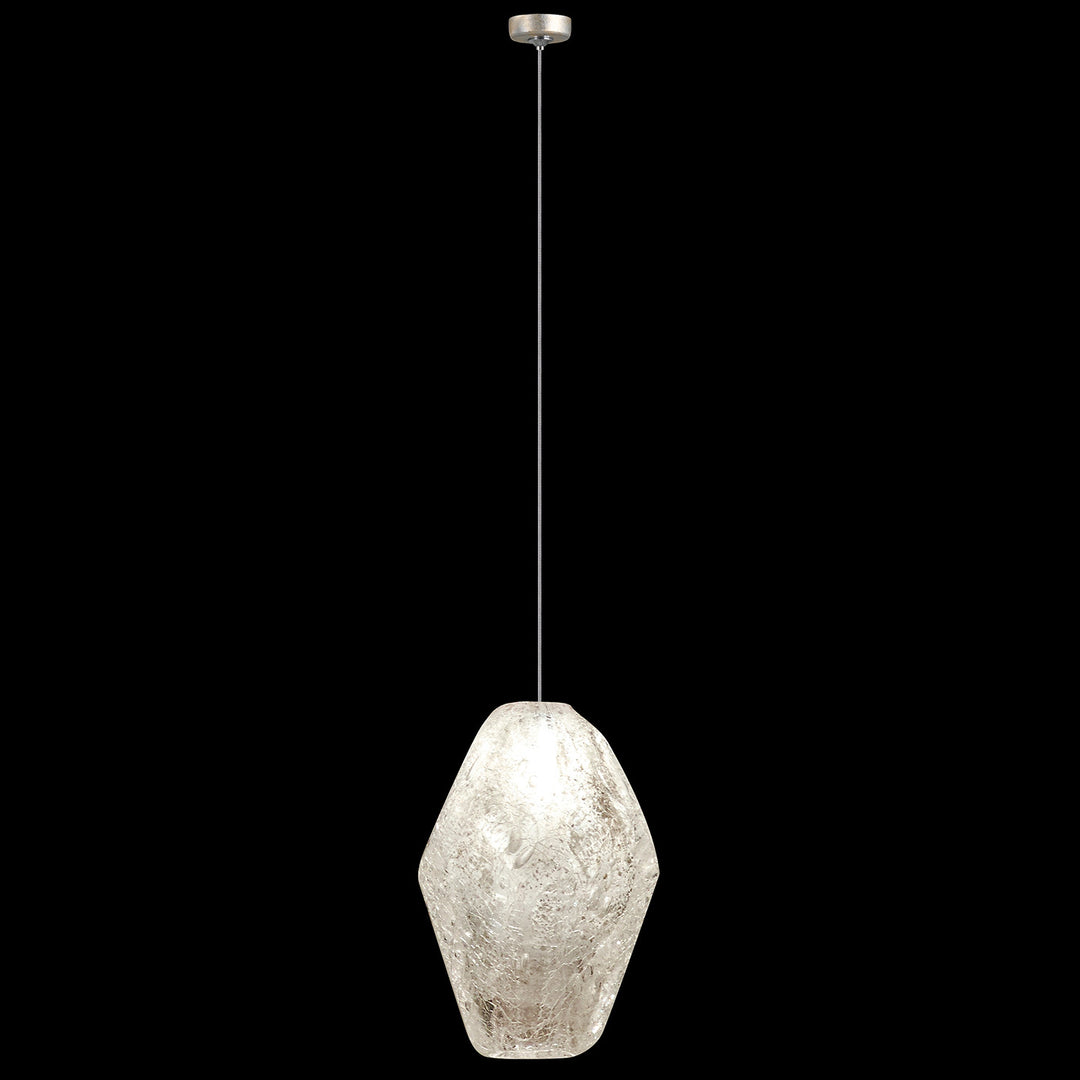 Fine Art Handcrafted Lighting Natural Inspirations 4.5"W Round Drop Light in Mottled Gold Leaf, Clear Quartz -4 (851840-24LD)