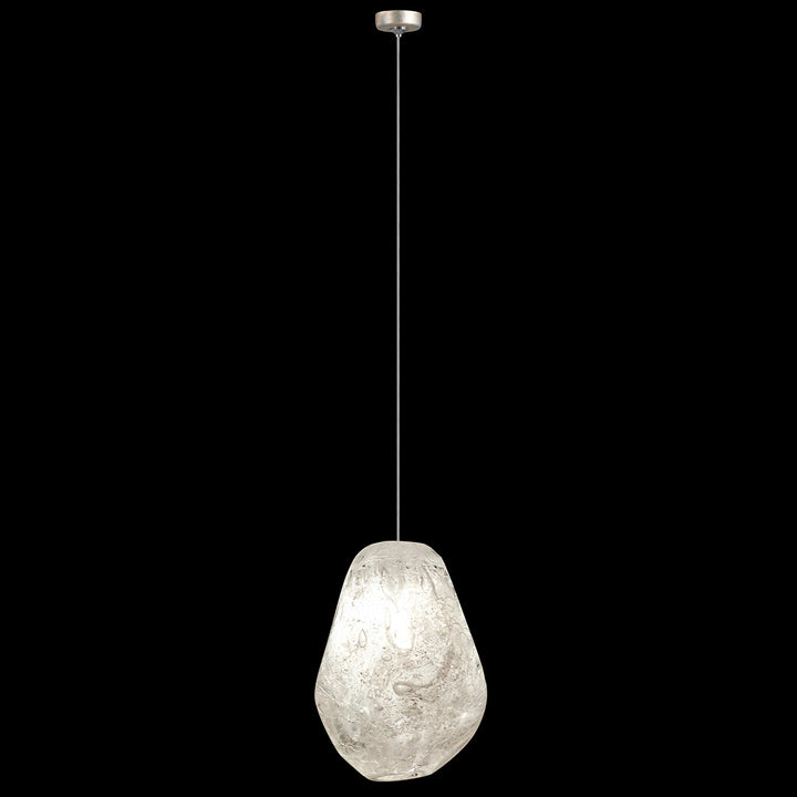 Fine Art Handcrafted Lighting Natural Inspirations 4.5"W Round Drop Light in Mottled Gold Leaf, Clear Quartz -5 (851840-25LD)