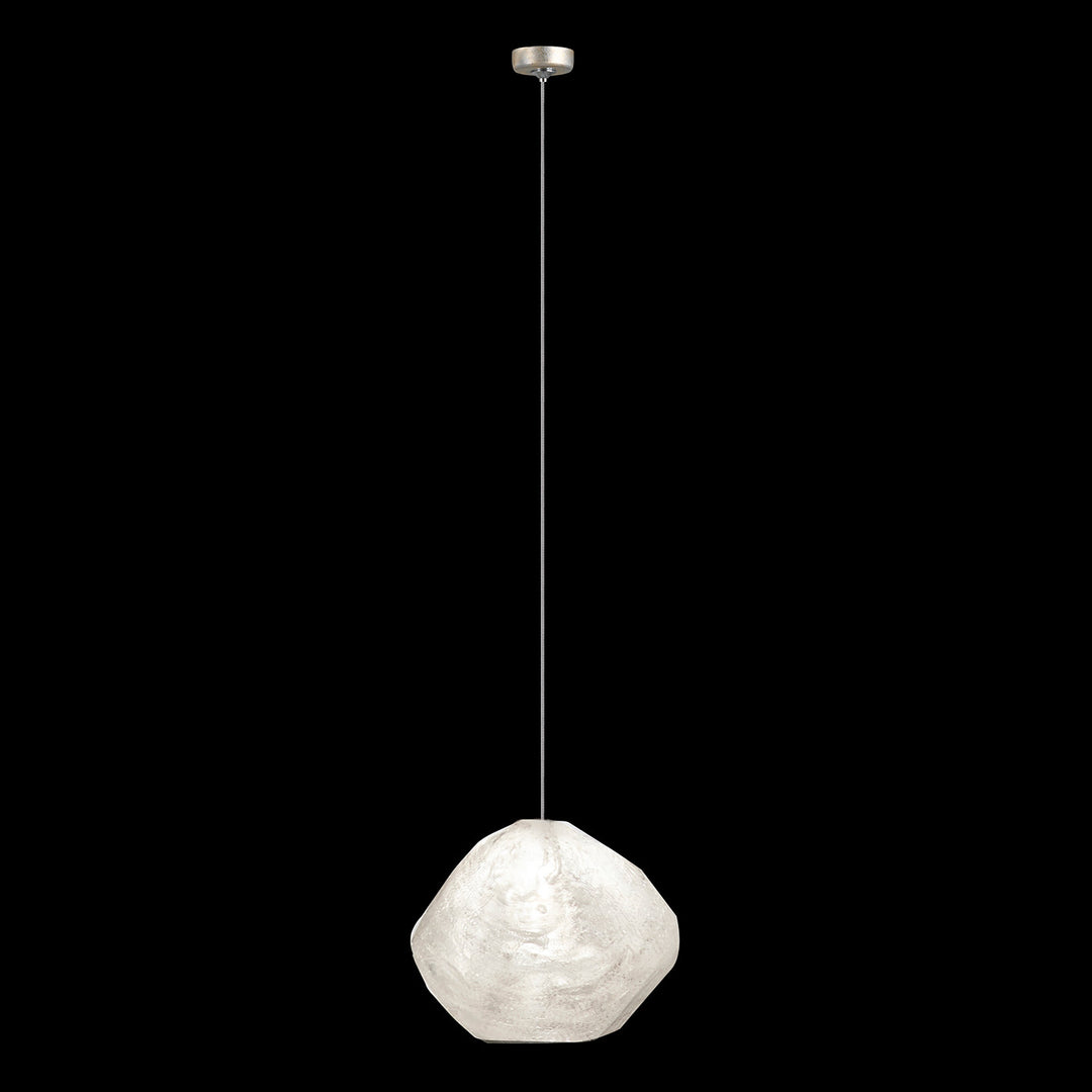 Fine Art Handcrafted Lighting Natural Inspirations 4.5"W Round Drop Light in Mottled Gold Leaf, Clear Quartz -6 (851840-26LD)