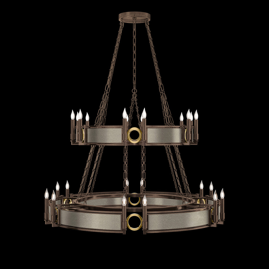 Fine Art Handcrafted Lighting Mirage 50"W Round Chandelier in Standard Bronze, Brass, Coco (100036-212)