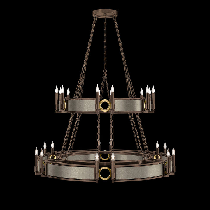 Fine Art Handcrafted Lighting Mirage 50"W Round Chandelier in Standard Bronze, Brass, Coco (100036-212)
