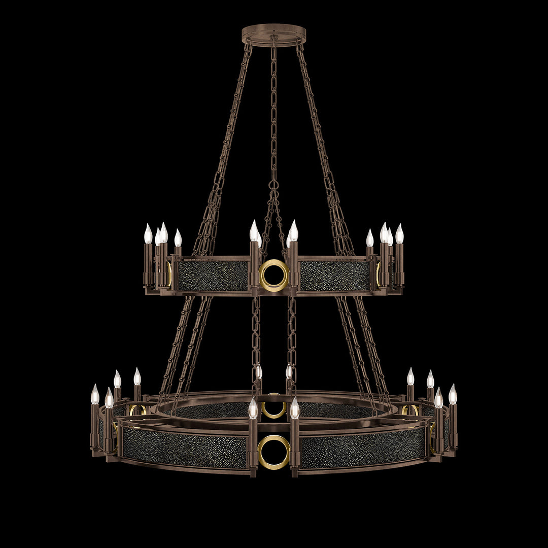 Fine Art Handcrafted Lighting Mirage 50"W Round Chandelier in Standard Bronze, Brass, Black Knight (100036-213)