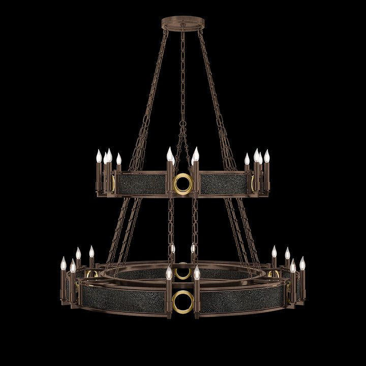 Fine Art Handcrafted Lighting Mirage 50"W Round Chandelier in Standard Bronze, Brass, Black Knight (100036-213)