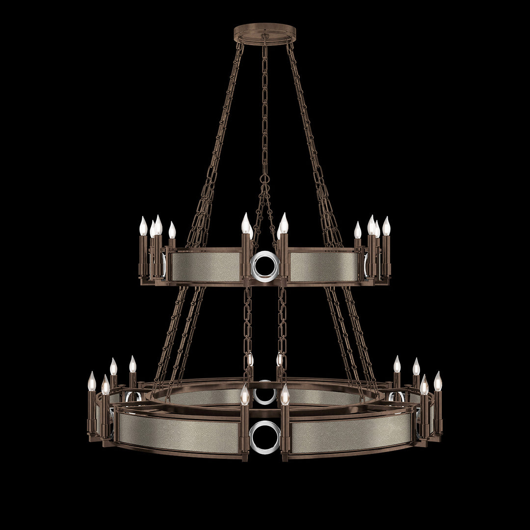 Fine Art Handcrafted Lighting Mirage 50"W Round Chandelier in Standard Bronze, Nickel, Coco (100036-222)