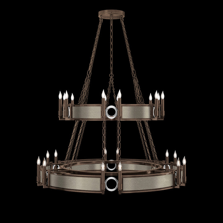 Fine Art Handcrafted Lighting Mirage 50"W Round Chandelier in Standard Bronze, Nickel, Coco (100036-222)