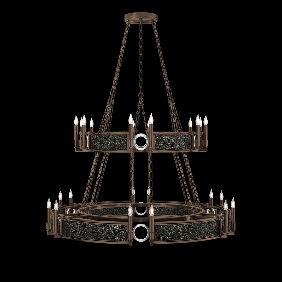 Fine Art Handcrafted Lighting Mirage 50"W Round Chandelier in Standard Bronze, Nickel, Black Knight (100036-223)