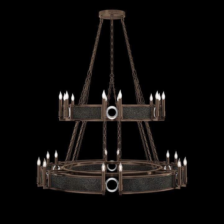 Fine Art Handcrafted Lighting Mirage 50"W Round Chandelier in Standard Bronze, Nickel, Black Knight (100036-223)