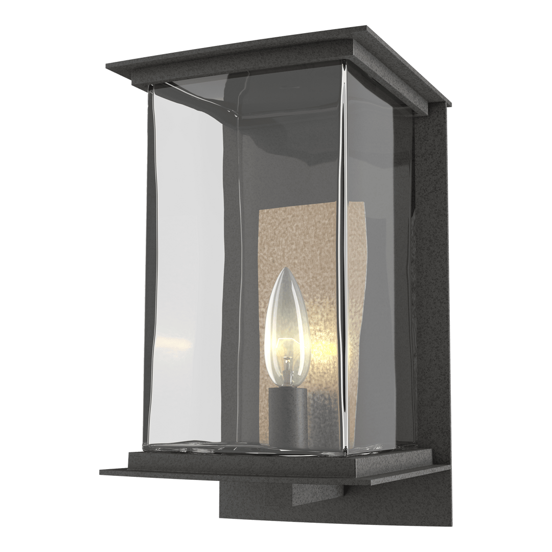 Kingston Outdoor Sconce Outdoor Wall Lights Hubbardton Forge Coastal Natural Iron & Soft Gold 7x12.1 Clear Glass (ZM)