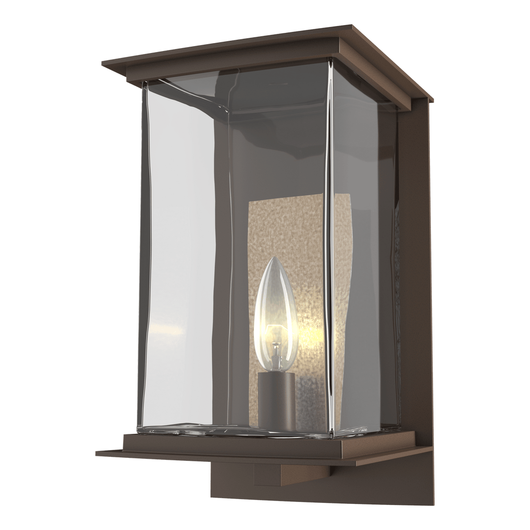 Hubbardton Forge Kingston Outdoor Medium Sconce Outdoor Wall Lights Hubbardton Forge Coastal Bronze Clear Glass (ZM) Translucent Soft Gold