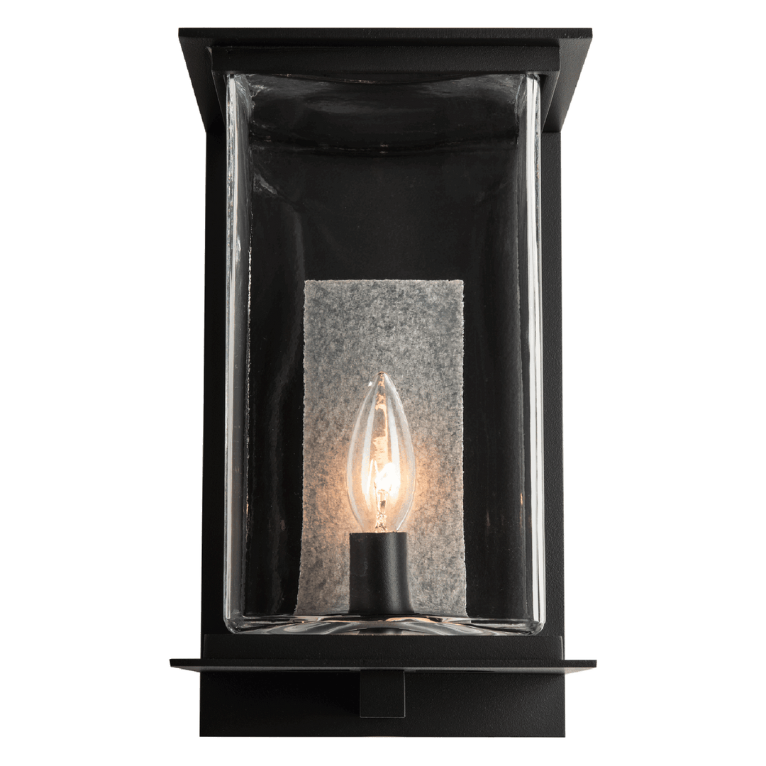 Hubbardton Forge Kingston Outdoor Medium Sconce Outdoor Wall Lights Hubbardton Forge Coastal Black Clear Glass (ZM) Translucent Vintage Platinum