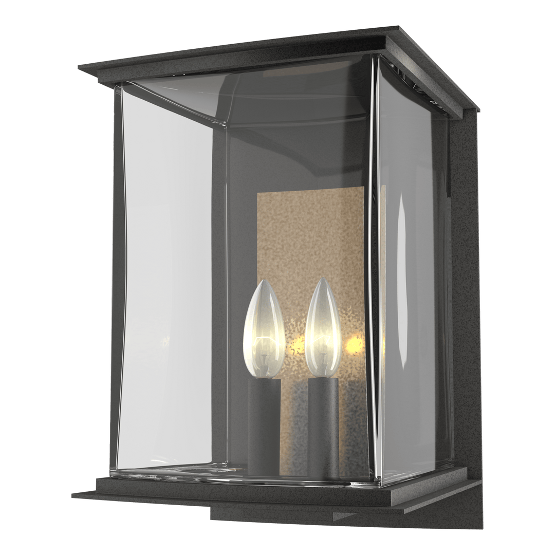 Hubbardton Forge Kingston Outdoor Large Sconce Outdoor Wall Lights Hubbardton Forge Coastal Natural Iron Clear Glass (ZM) Translucent Soft Gold