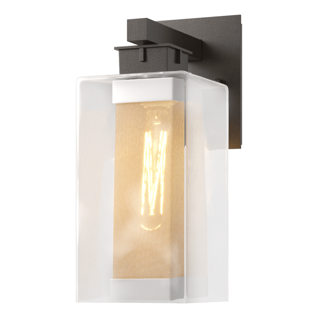 Hubbardton Forge Polaris Outdoor Medium Sconce Outdoor Wall Lights Hubbardton Forge Coastal Oil Rubbed Bronze Clear Glass (ZM) Coastal Silver