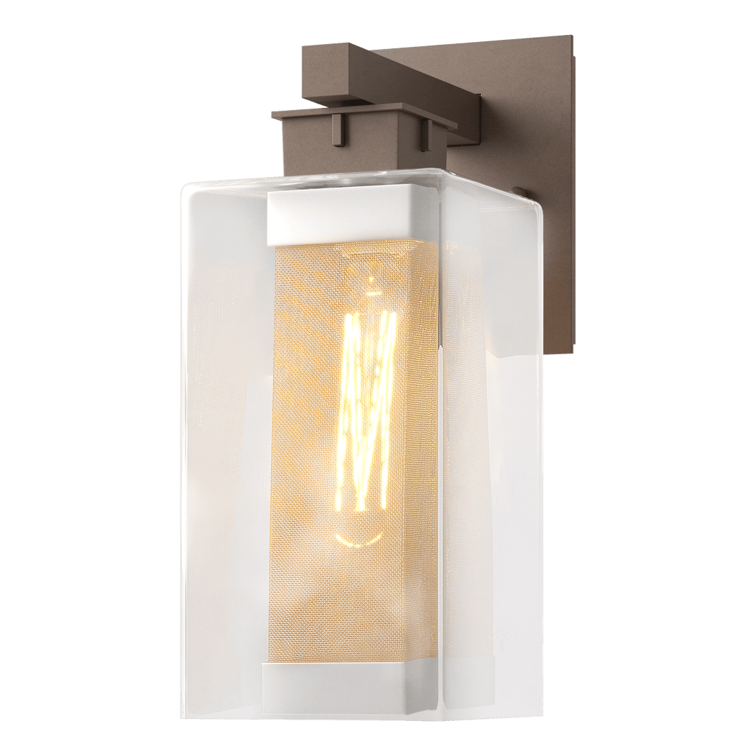 Hubbardton Forge Polaris Outdoor Medium Sconce Outdoor Wall Lights Hubbardton Forge Coastal Bronze Clear Glass (ZM) Coastal Silver