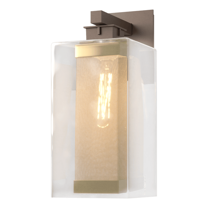 Hubbardton Forge Polaris Outdoor Large Sconce Outdoor Wall Lights Hubbardton Forge Coastal Bronze Clear Glass (ZM) Coastal Gold