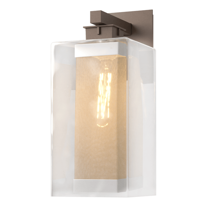 Hubbardton Forge Polaris Outdoor Large Sconce Outdoor Wall Lights Hubbardton Forge Coastal Bronze Clear Glass (ZM) Coastal Silver