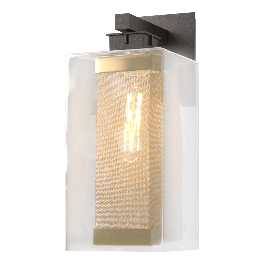 Hubbardton Forge Polaris Outdoor Large Sconce Outdoor Wall Lights Hubbardton Forge Coastal Burnished Steel Clear Glass (ZM) Coastal Gold