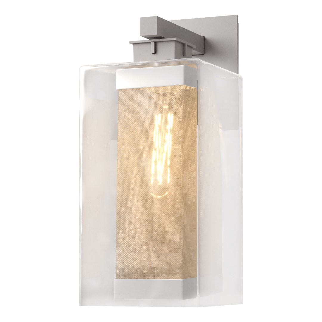 Hubbardton Forge Polaris Outdoor Large Sconce Outdoor Wall Lights Hubbardton Forge Coastal Burnished Steel Clear Glass (ZM) Coastal Silver