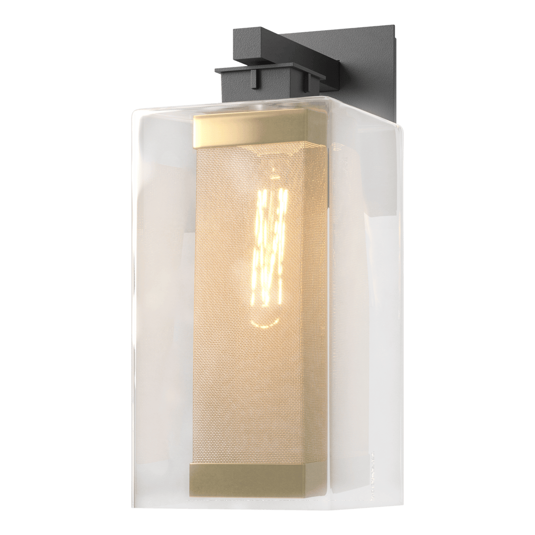 Hubbardton Forge Polaris Outdoor Large Sconce Outdoor Wall Lights Hubbardton Forge Coastal Black Clear Glass (ZM) Coastal Gold